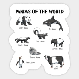 Funny Animals Panda of the World Pun Names for Kids, Men and Women Sticker